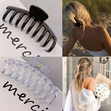 Big Claw Hair Clips for Women Thick Hair, 4.3’’ Jumbo Hair Clips Strong Hold Jaw Hair Clips Hair Catch Barrette Large Banana Clips Hair Styling Accessories(6 Packs)