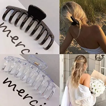 Big Claw Hair Clips for Women Thick Hair, 4.3’’ Jumbo Hair Clips Strong Hold Jaw Hair Clips Hair Catch Barrette Large Banana Clips Hair Styling Accessories(6 Packs)