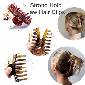 Big Claw Hair Clips for Women Thick Hair, 4.3’’ Jumbo Hair Clips Strong Hold Jaw Hair Clips Hair Catch Barrette Large Banana Clips Hair Styling Accessories(6 Packs)