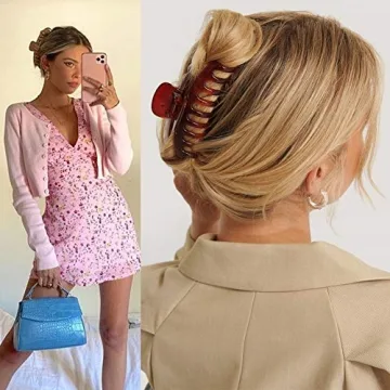 Big Claw Hair Clips for Women Thick Hair, 4.3’’ Jumbo Hair Clips Strong Hold Jaw Hair Clips Hair Catch Barrette Large Banana Clips Hair Styling Accessories(6 Packs)