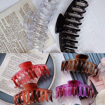 Big Claw Hair Clips for Women Thick Hair, 4.3’’ Jumbo Hair Clips Strong Hold Jaw Hair Clips Hair Catch Barrette Large Banana Clips Hair Styling Accessories(6 Packs)