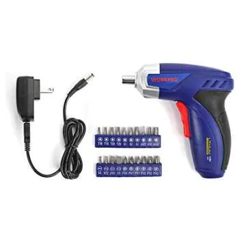 WORKPRO 125-Piece Household Tool Kit – 3.6V Rechargeable Screwdriver & Home Repair Basic Tool Set ...