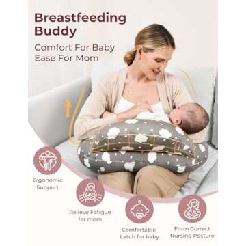 Momcozy Nursing Pillow for Breastfeeding, Original Plus Size Breastfeeding Pillows for More Support ...