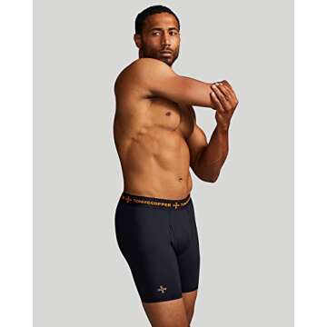 Tommie Copper Men’s Performance Compression Undershorts | Breathable Underwear with Fly I Sweat Wicking 4D Stretch Briefs for Everyday - Black - Medium