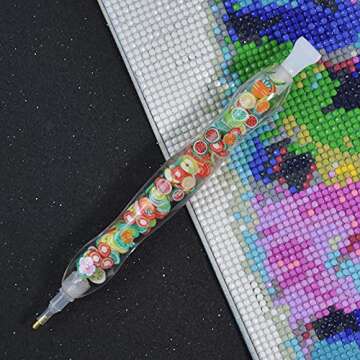 RECORDARME Diamond Art Pen, Resin Diamond Painting Pen Tools Accessories, Ergonomic Design Shiny Diamond Dot Pens(Colorful Lemon)
