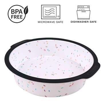 Aichoof 9 inch Silicone Round Cake Pan - Non-Stick & Durable