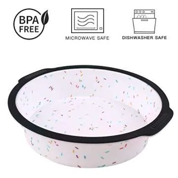 Aichoof 9 inch Silicone Round Cake Pan - Non-Stick & Durable