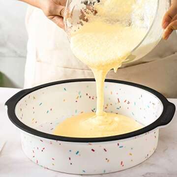 Aichoof 9 inch Silicone Round Cake Pan - Non-Stick & Durable