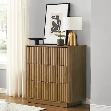 Mopio Brooklyn 3 Drawer Dresser - Stylish Mid Century Modern Chest with Enhanced Safety