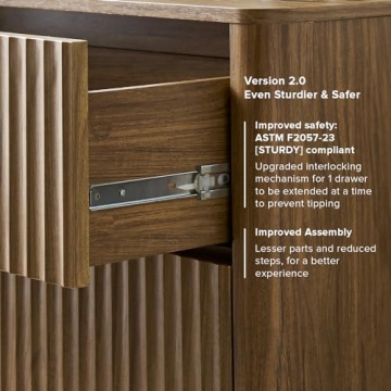 Mopio Brooklyn 3 Drawer Dresser - Mid Century Modern Design