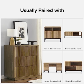 Mopio Brooklyn 3 Drawer Dresser - Mid Century Modern Design