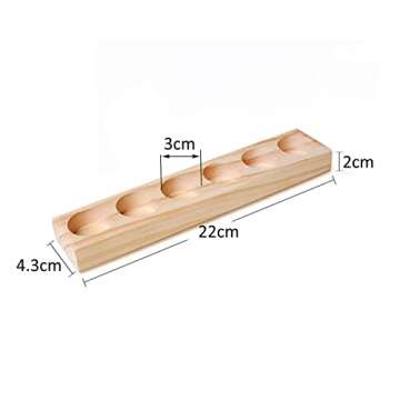 Meao 4 Pcs 1-Tier Wooden Essential Oil Display Storage Organizer Holder Stand - 6 Slots Natural Hard Pine Wood Rack - Holds up to 6 Aromatherapy Bottles - Ideal Gift Presentation Shelf #3