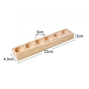 Meao 4 Pcs 1-Tier Wooden Essential Oil Display Storage Organizer Holder Stand - 6 Slots Natural Hard Pine Wood Rack - Holds up to 6 Aromatherapy Bottles - Ideal Gift Presentation Shelf #3