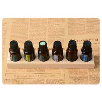 Meao 4 Pcs 1-Tier Wooden Essential Oil Display Storage Organizer Holder Stand - 6 Slots Natural Hard Pine Wood Rack - Holds up to 6 Aromatherapy Bottles - Ideal Gift Presentation Shelf #3