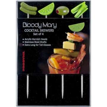 Prodyne Bloody Mary Skewers - Set of 4 Green Garnish