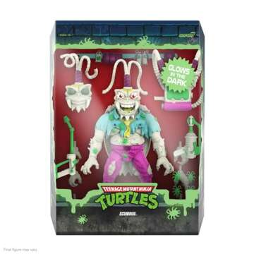 Super7 ULTIMATES! Teenage Mutant Ninja Turtles Scumbug (Glow) - 7" TMNT Action Figure with Accessori...
