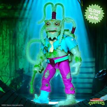 Super7 ULTIMATES! Teenage Mutant Ninja Turtles Scumbug (Glow) - 7" TMNT Action Figure with Accessories Classic Cartoon Collectibles