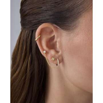 Dainty Clover Stud Earrings - PAVOI 14K Gold Plated