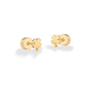 Dainty Clover Stud Earrings - PAVOI 14K Gold Plated