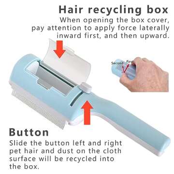 Miwoowim Pet Dry Cleaning Brush for Short or Long Haired Cats/Dogs Hair no Water, Sticky Brush for Shedding and Grooming, for Indoor Cats,Rabbit Cat Comb Removes Loose Fur