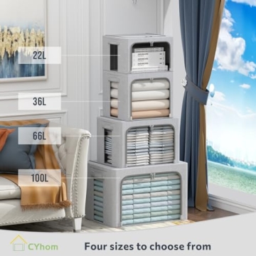 Clothes Storage Bins - Stackable and Clear Window Organizer