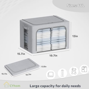 Clothes Storage Bins - Stackable and Clear Window Organizer