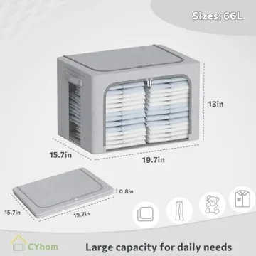 Clothes Storage Bins - Stackable and Clear Window Organizer
