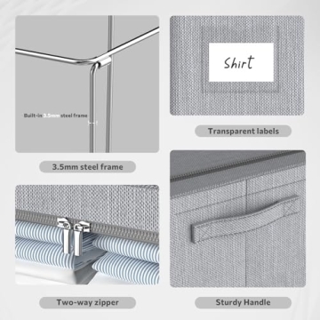 Clothes Storage Bins - Stackable and Clear Window Organizer