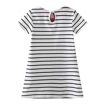 Little Toddler Girls Summer Dresses Short Sleeve Stripe Rainbow Cotton Casual Tunic Shirt Dress 2T