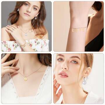 SANNIX 156Pcs/6 Sets Alphabet ABC Letter Charms 3 Styles Capital A-Z Charms DIY Bracelet Necklace Pendants with 200Pcs Open Jump Rings for Jewelry Making (KC Gold & Antique Silver)