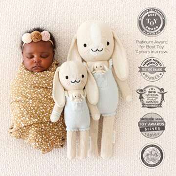 cuddle + kind Briar The Bunny Regular 20" Hand-Knit Doll – 1 Doll = 10 Meals, Fair Trade, Heirloom...
