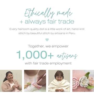 cuddle + kind Briar The Bunny Regular 20" Hand-Knit Doll – 1 Doll = 10 Meals, Fair Trade, Heirloom Quality, Handcrafted in Peru, 100% Cotton Yarn