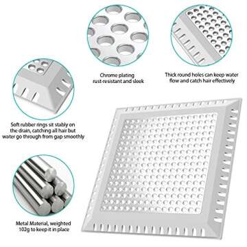 Aojuxix Hair Catcher/Drain Strainer/Shower Drain Cover for Bathroom Floor Drain, Stainless Steel and Silicone (Patented Product)