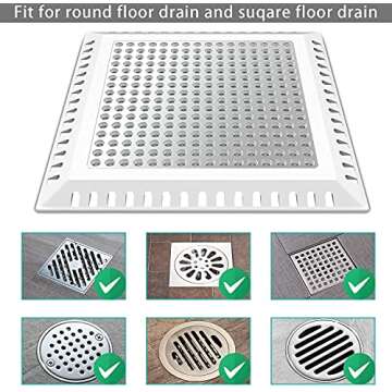 Aojuxix Hair Catcher/Drain Strainer/Shower Drain Cover for Bathroom Floor Drain, Stainless Steel and Silicone (Patented Product)