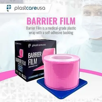 Pink Barrier Film Roll 4"x6" - 6.5nm Thickness Medical Grade Surface Protective Dental Barrier Film ...