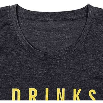 Drinks Well with Others Muscle Tank Tops Womens Funny Drinking Alcohol Sleeveless Letter Printed Graphic Tee Shirt Tops (L, Gray1)