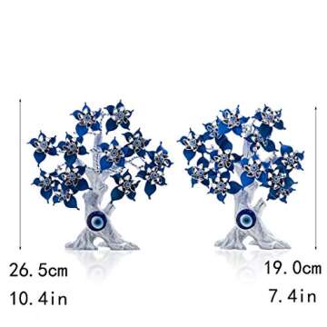 10.4'' Turkish Evil Eye Tree Protection Evil Eye Statue for Good Luck,Feng Shui Tree Decorations for Home