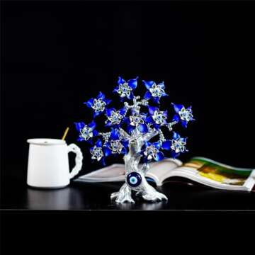 10.4'' Turkish Evil Eye Tree Protection Evil Eye Statue for Good Luck,Feng Shui Tree Decorations for Home