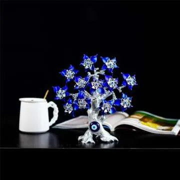 10.4'' Turkish Evil Eye Tree Protection Evil Eye Statue for Good Luck,Feng Shui Tree Decorations for Home
