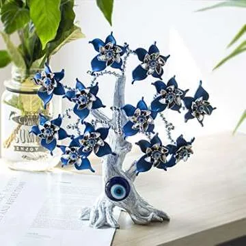 10.4'' Turkish Evil Eye Tree Protection Evil Eye Statue for Good Luck,Feng Shui Tree Decorations for Home