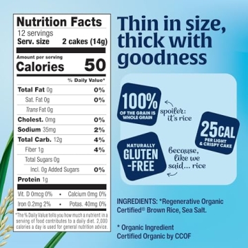 Lundberg Organic Thin Stackers Gluten-Free Brown Rice Cakes