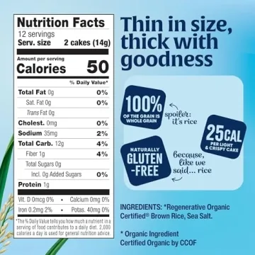 Lundberg Organic Thin Stackers Gluten-Free Brown Rice Cakes