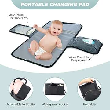 Stylish LOVEVOOK Diaper Bag with Changing Pad & Pockets