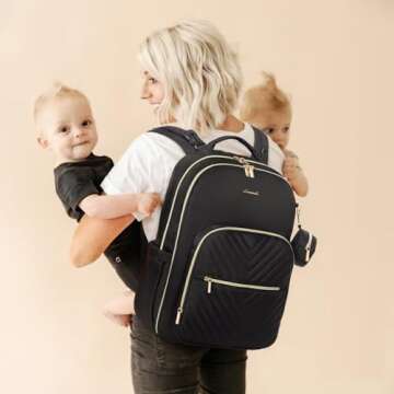 Stylish LOVEVOOK Diaper Bag with Changing Pad & Pockets