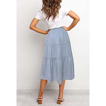 Trendy MEROKEETY Women’s Leopard Print Midi Skirt