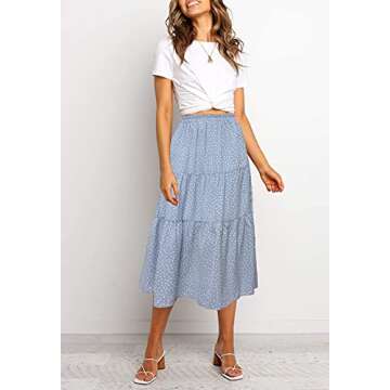 Trendy MEROKEETY Women’s Leopard Print Midi Skirt