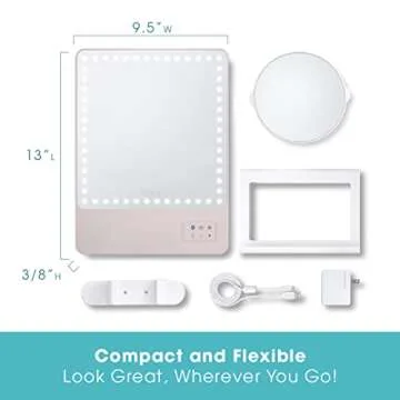Glamcor Riki Skinny Smart Vanity Mirror with LEDs