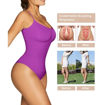 SHAPERX Women’s Tummy Control Shapewear Bodysuit