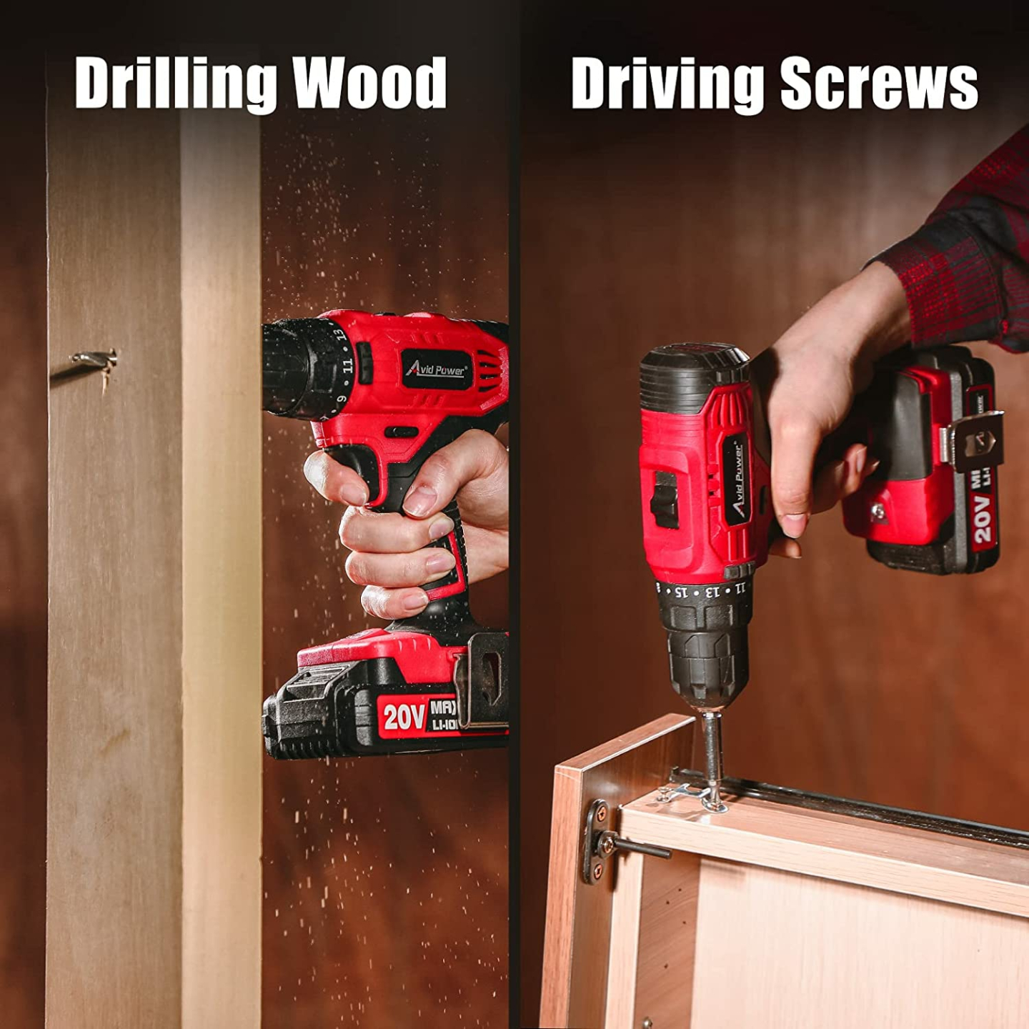 AVID POWER 20V Cordless Drill Set with 41 Accessories