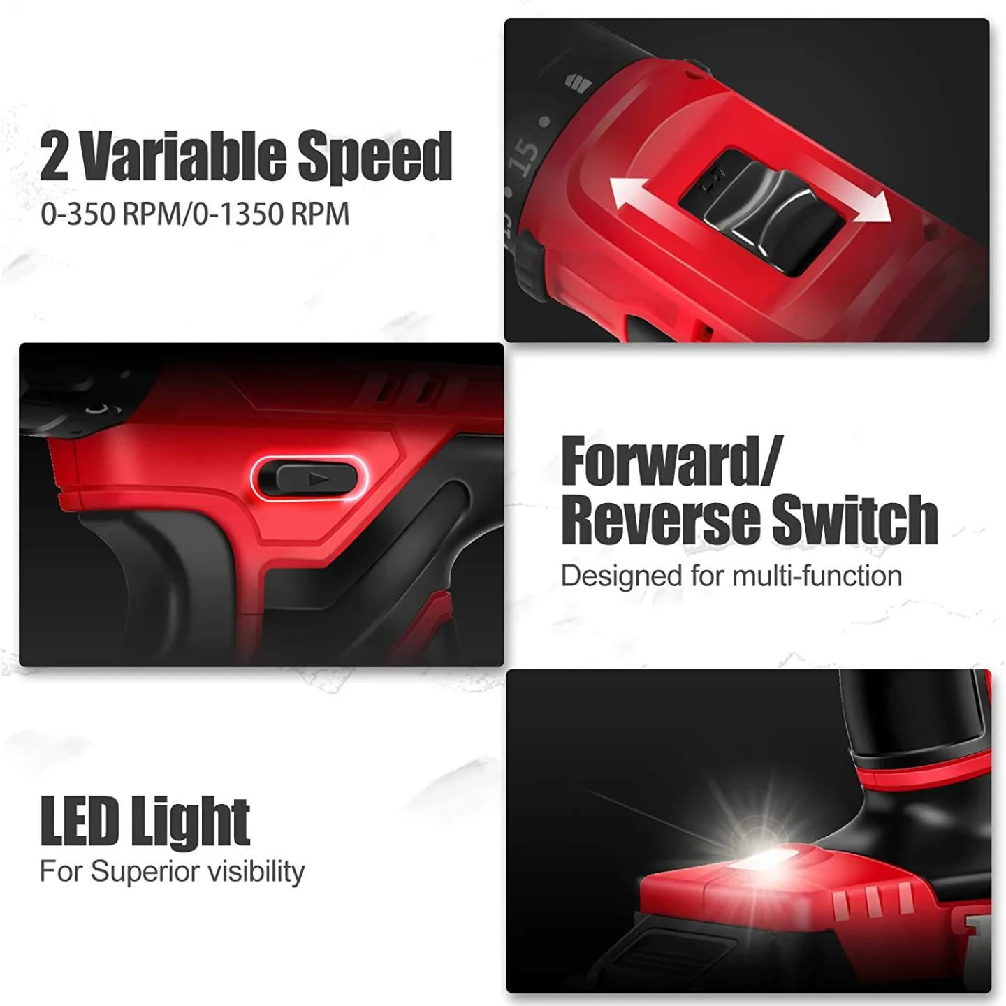 AVID POWER 20V Cordless Drill Set with 41 Accessories